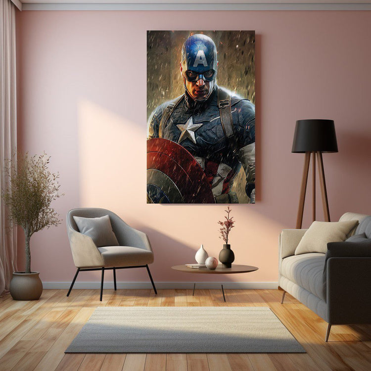 Turtlewings | Captain America Marvel Metal Print | Superhero Wall Decor | HD Quality