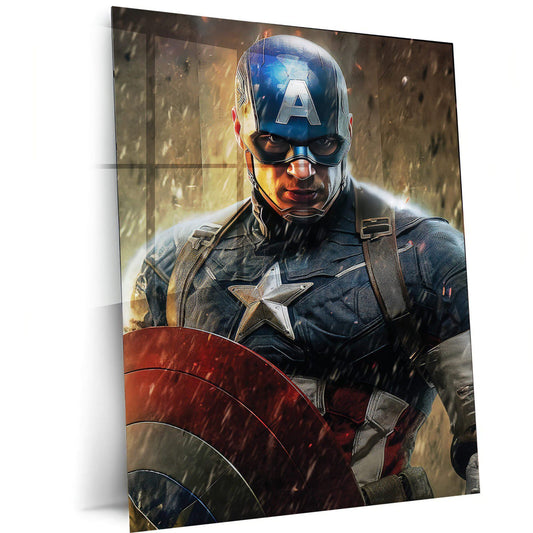 Turtlewings | Captain America Marvel Metal Print | Superhero Wall Decor | HD Quality