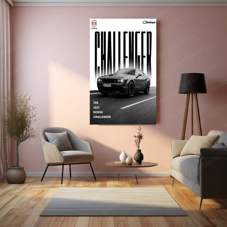 Challenger Muscle Car Metal Poster | Classic Power | Turtlewings Auto Art