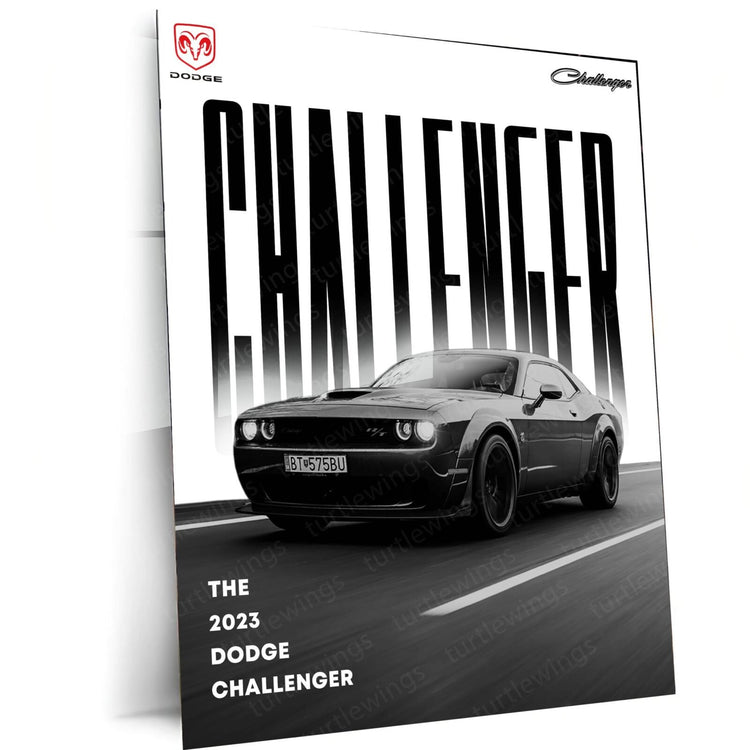 Challenger Muscle Car Metal Poster | Classic Power | Turtlewings Auto Art