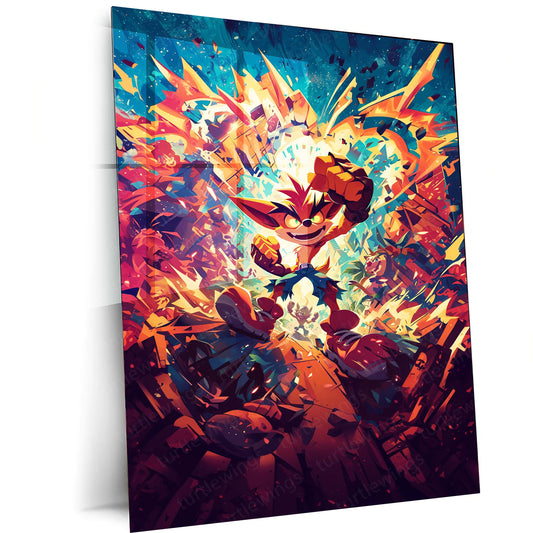 Crash Bandicoot Metal Poster | Iconic Video Game Character | HD Print