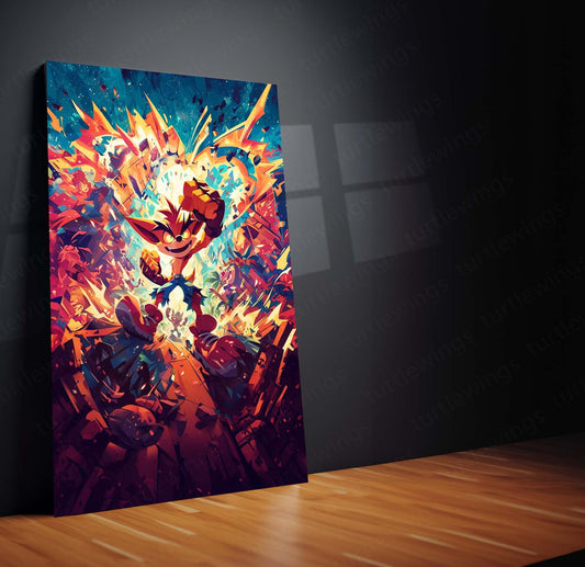 Crash Bandicoot Metal Poster | Iconic Video Game Character | HD Print