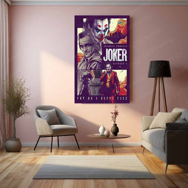 Joker Iconic Laugh Metal Poster | Dark Knight Villain Art | Turtlewings Collection