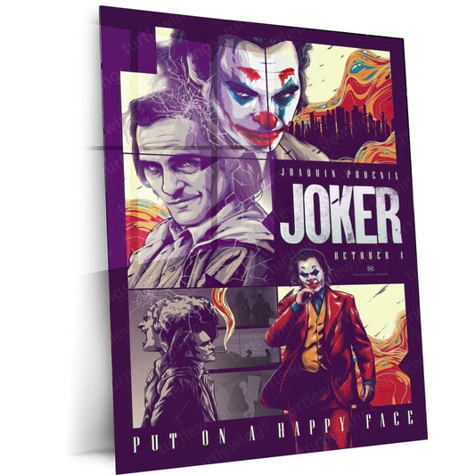 Joker Iconic Laugh Metal Poster | Dark Knight Villain Art | Turtlewings Collection