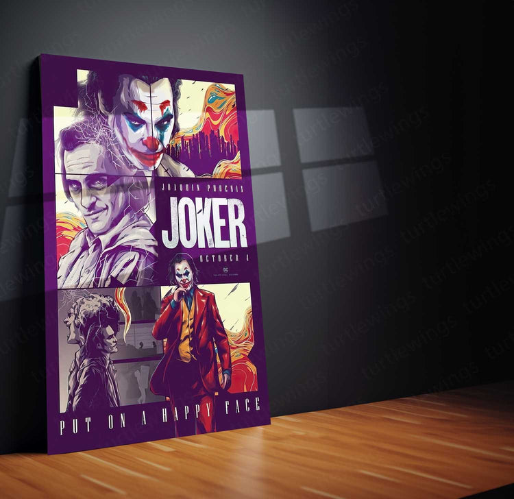 Joker Iconic Laugh Metal Poster | Dark Knight Villain Art | Turtlewings Collection