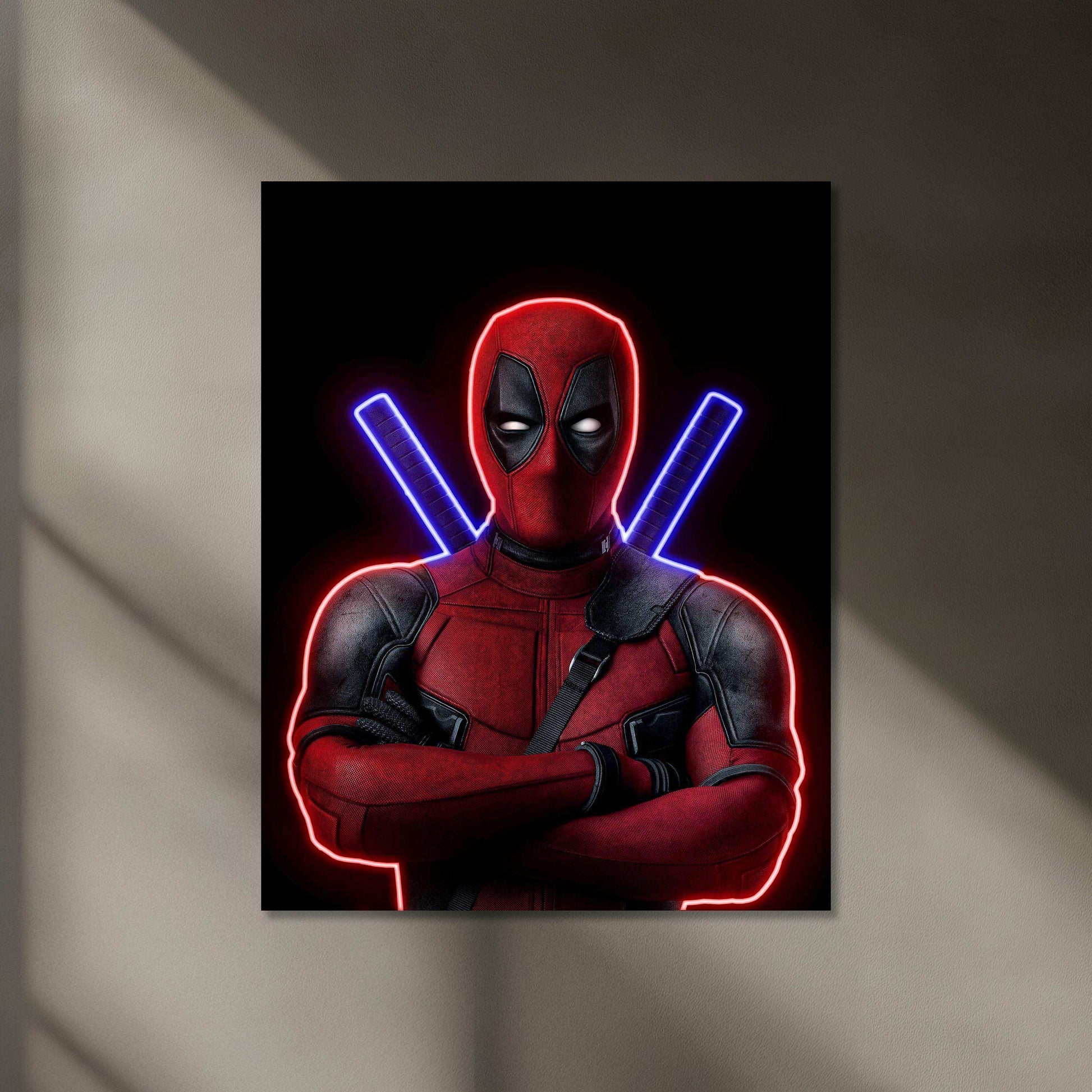 Deadpool Neon LED Metal Frame â Bold Merc with a Glow