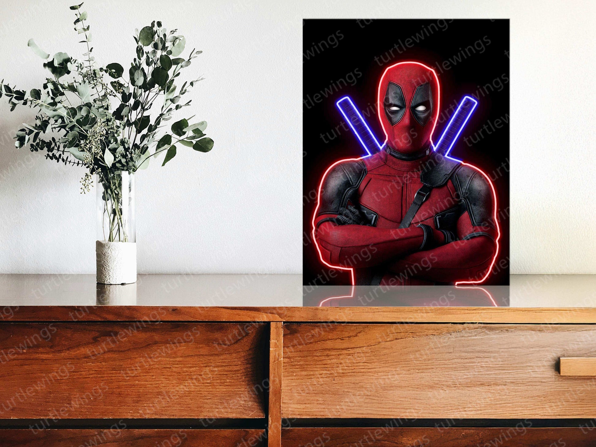 Deadpool Neon LED Metal Frame â Bold Merc with a Glow