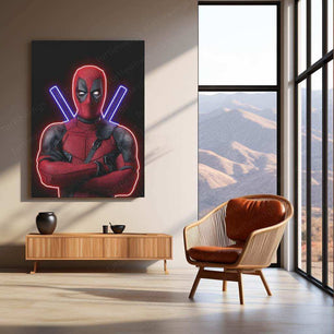 Deadpool Neon LED Metal Frame â Bold Merc with a Glow