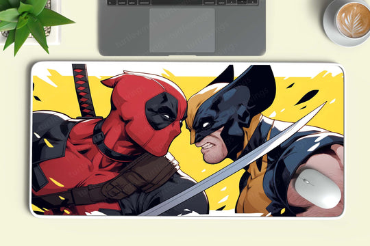 Deadpool vs Wolverine Deskmat | Iconic Showdown for Marvel Fans