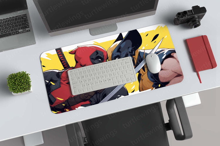 Deadpool vs Wolverine Deskmat | Iconic Showdown for Marvel Fans