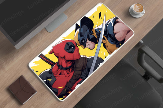 Deadpool vs Wolverine Deskmat | Iconic Showdown for Marvel Fans