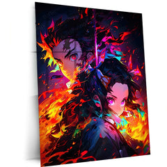 Demon Slayer Metal Poster – The Battle Against Demons