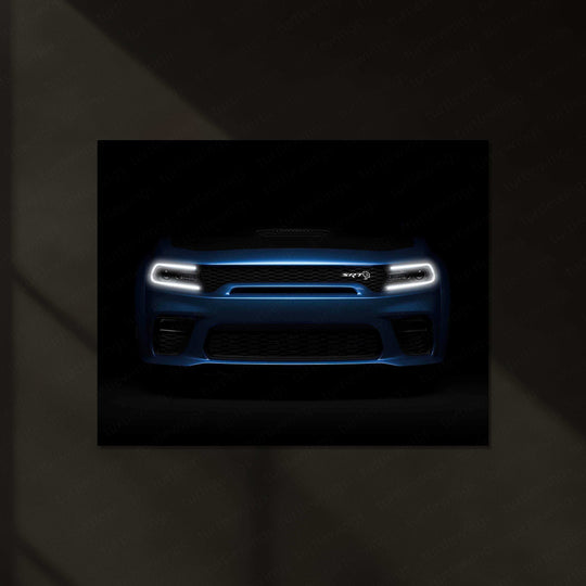 Dodge SRT Hellcat Neon LED Metal Poster - TURTLEWINGS 