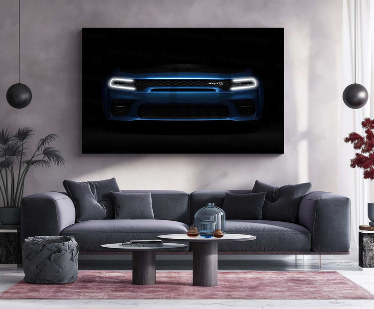 Dodge SRT Hellcat Neon LED Metal Poster - TURTLEWINGS 