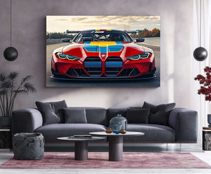 BMW Racing Neon LED Metal Poster â Motorsport-Inspired Wall Art for Speed Enthusiasts.2 - TURTLEWINGS 