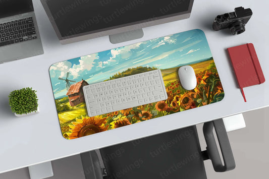 SunflowerField Large Deskmat - Premium XL & XXL Gaming Mouse Pad - TURTLEWINGS 