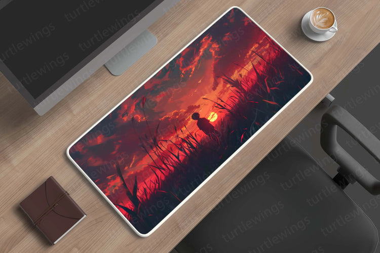 Red Large Deskmat - Premium XL & XXL Gaming Mouse Pad - TURTLEWINGS 