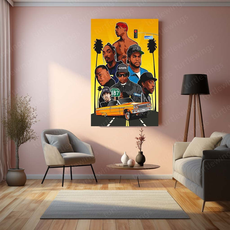 Legends of Hip-Hop - Rappers Metal Poster | Music Icons Wall Art | HD Print