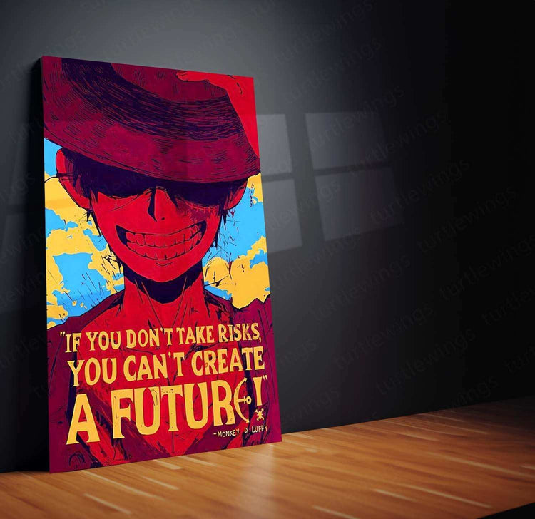 Set of 3 Metal Posters Featuring Luffy, Sanji, and Zoro with Inspiring Quotes