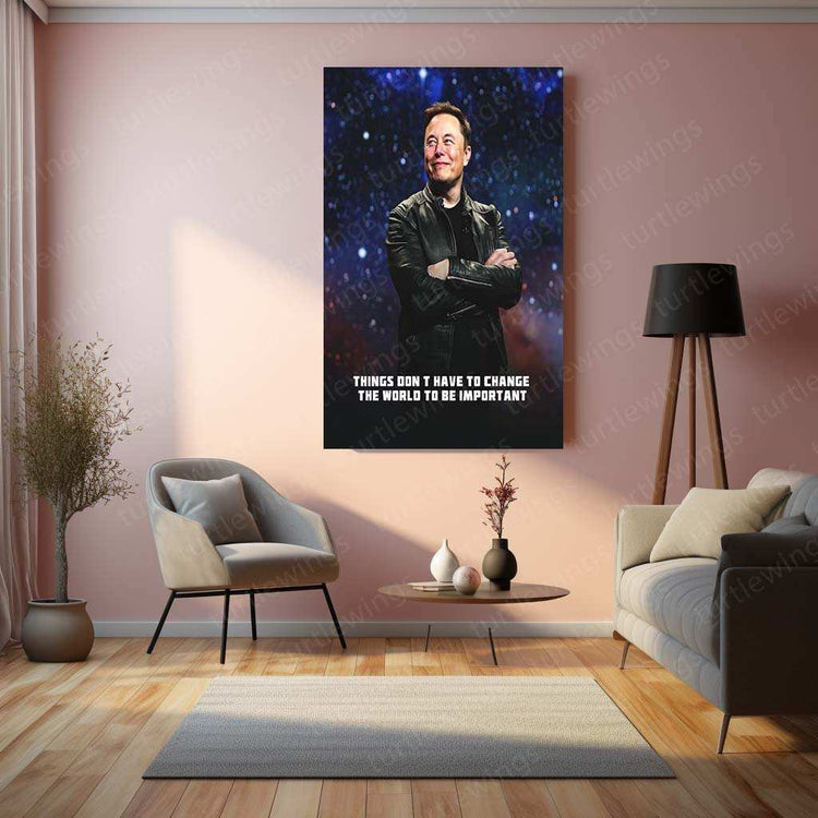 Elon Musk Metal Poster | Visionary Entrepreneur Wall Art | Innovator & Tech Leader Decor - TURTLEWINGS 