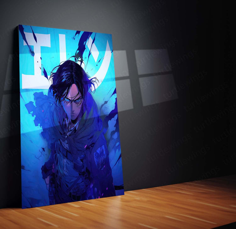 Eren Yeager Titan Form Metal Poster | AOT | Turtlewings Anime Art