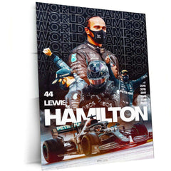 Lewis Hamilton F1 Champion Metal Poster