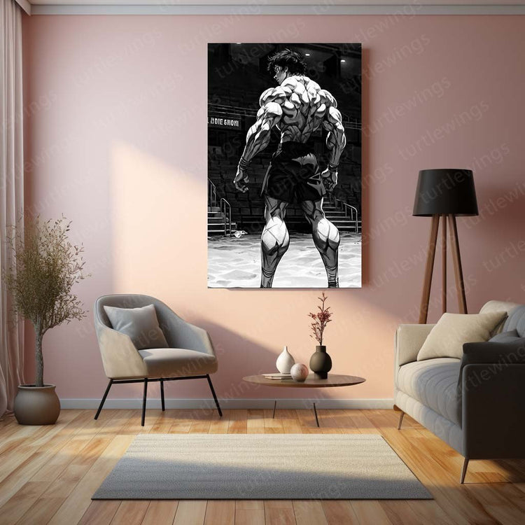 Baki Hanma Gym Art Metal Poster | Baki The Grappler Workout Motivation | HD Print 3