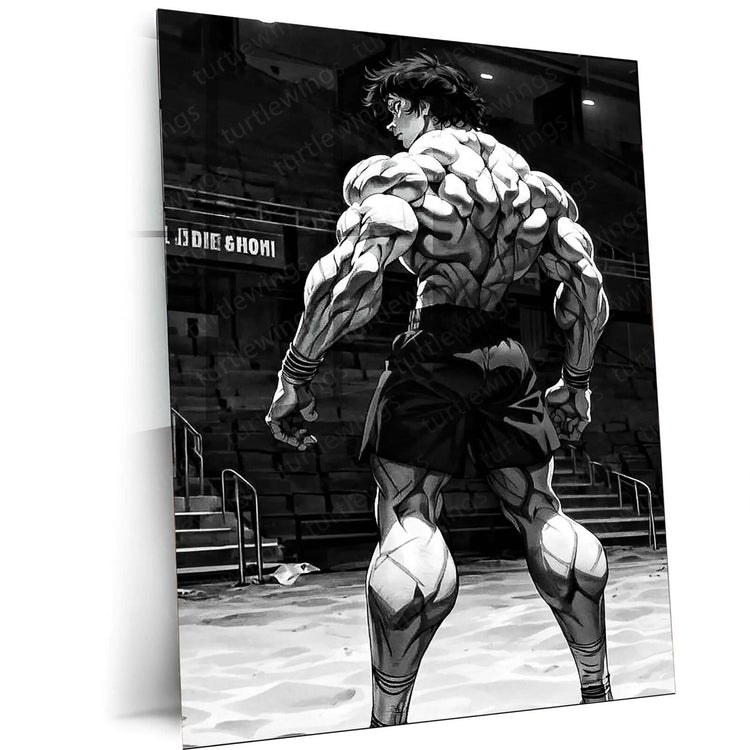 Baki Hanma Gym Art Metal Poster | Baki The Grappler Workout Motivation | HD Print 3