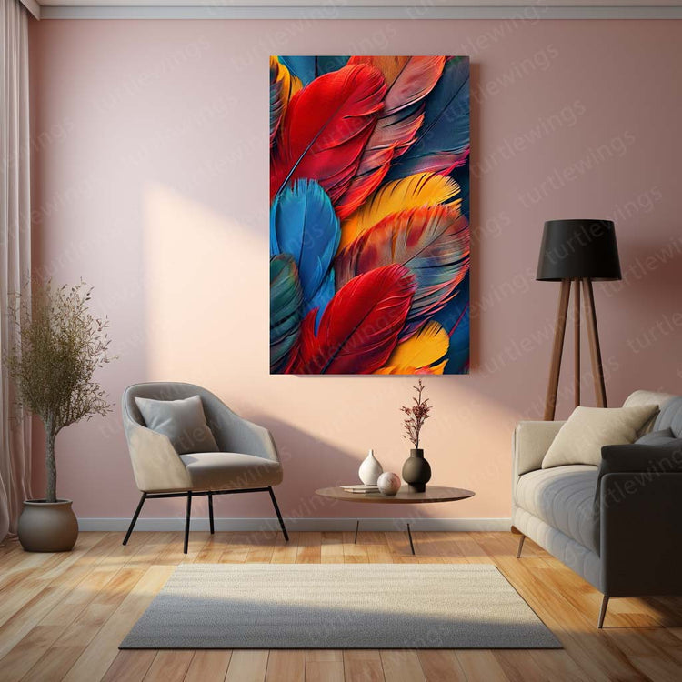 Feathers Abstract Metal Poster | Modern Art | HD Print