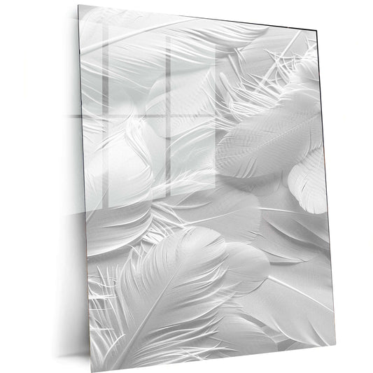 Feathers Abstract Metal Poster – Artistic Abstract Bird Feathers Art | Modern Wall Decor 2 - TURTLEWINGS 