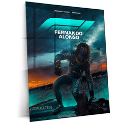 Fernando Alonso Metal Frame â A Tribute to the F1 Legend