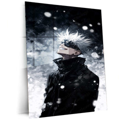 Gojo Satoru Metal Poster – Iconic Jujutsu Kaisen Character Art | Powerful Anime Wall Decor