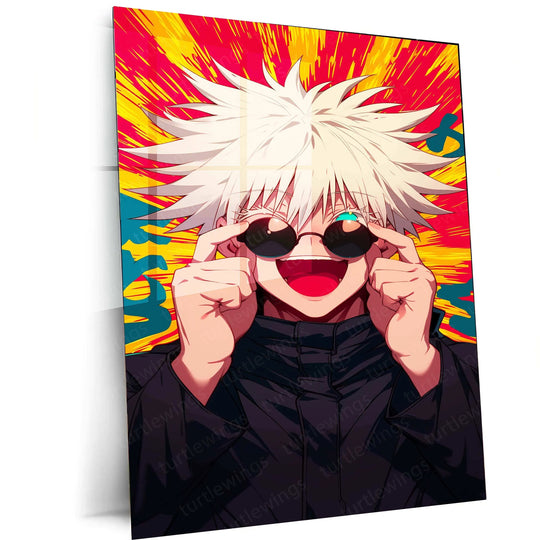 Gojo Satoru Metal Poster – Iconic Jujutsu Kaisen Character Art | Powerful Anime Wall Decor 1 - TURTLEWINGS 