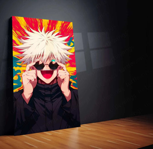 Gojo Satoru Metal Poster – Iconic Jujutsu Kaisen Character Art | Powerful Anime Wall Decor 1 - TURTLEWINGS 