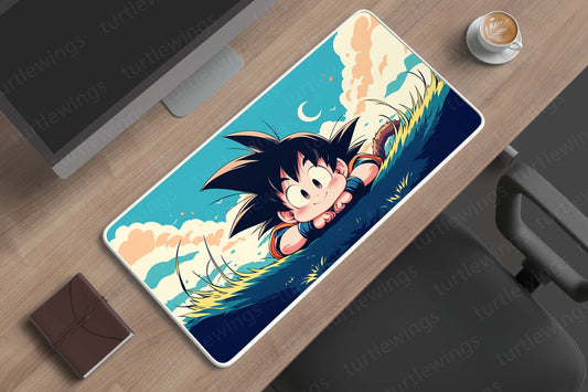 Goku Deskmat | Dragon Ball Z Saiyan Warrior | Gaming and Office Desk Accessory