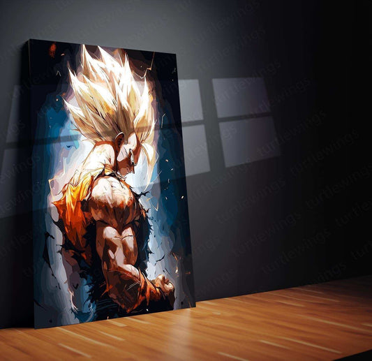 Goku DBZ Metal Poster | Anime Angry Look