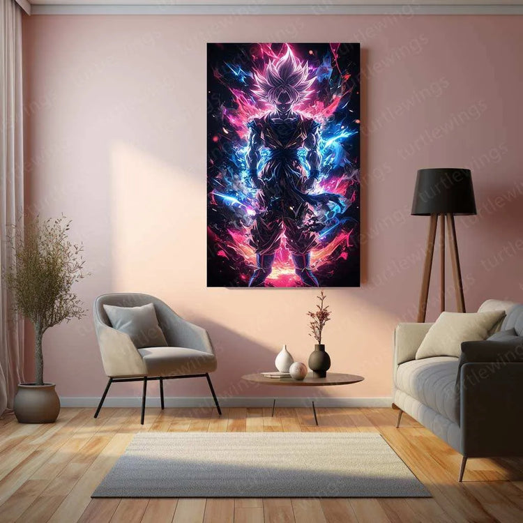 Goku Metal Poster – Iconic Dragon Ball Z Art | Powerful Super Saiyan Wall Decor 2 - TURTLEWINGS 