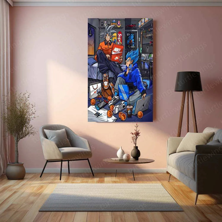 Goku x Vegeta Metal Poster – Ultimate Dragon Ball Z Rivalry Art | Saiyan Power Wall Decor - TURTLEWINGS 