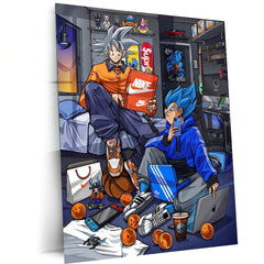 Goku x Vegeta Metal Poster – Ultimate Dragon Ball Z Rivalry Art | Saiyan Power Wall Decor