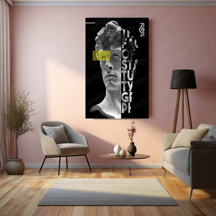 Greek God Aesthetic Metal Poster | Mythology Wall Art | Classical Sculpture Decor - TURTLEWINGS 