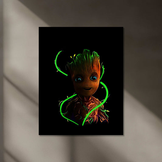 Groot Neon LED Metal Poster â Marvel Guardians of the Galaxy Wall Art