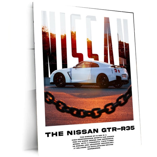 Nissan GTR Supercar Metal Poster | High-Performance Art | Turtlewings Exclusive