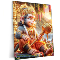 Hanuman Metal Poster – Divine Strength & Devotion Wall Art | Bajrangbali Spiritual Decor 5