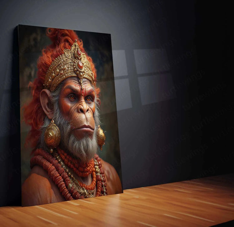 Hanuman Metal Poster – Divine Strength & Devotion Wall Art | Bajrangbali Spiritual Decor 6 - TURTLEWINGS 