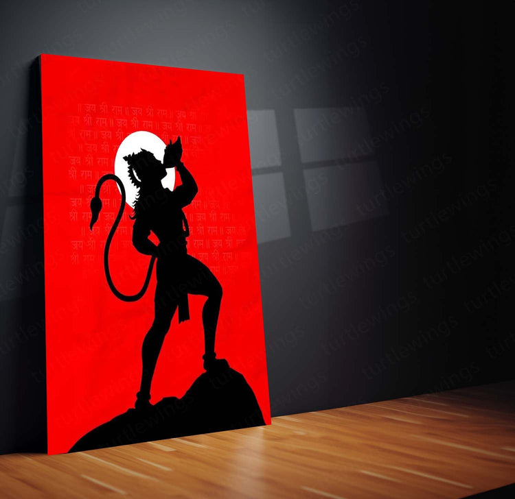 Hanuman Ji Shadow Metal Poster | Divine Art | High-Quality Metal Print