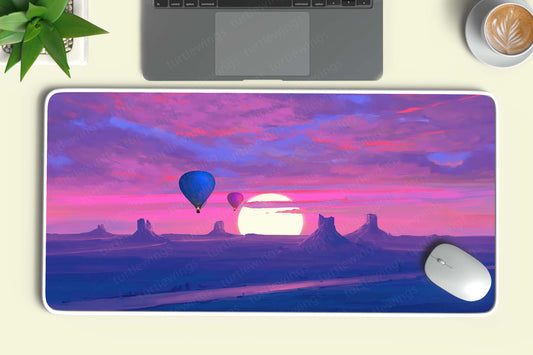 Hot Air Balloons Minimalist Deskmat