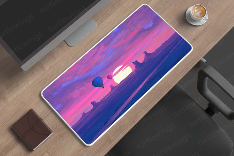 Hot Air Balloons Minimalist Deskmat