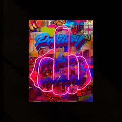 Finger Neon LED Metal Frame - Bold and Futuristic Wall Art