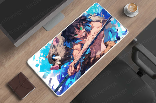 Inosuke Hashibara Demon Slayer Deskmat | Fierce Boar-Headed Warrior