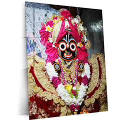 ISKCON Krishna Metal Poster – Divine Lord Krishna Art | Spiritual Hindu Wall Decor